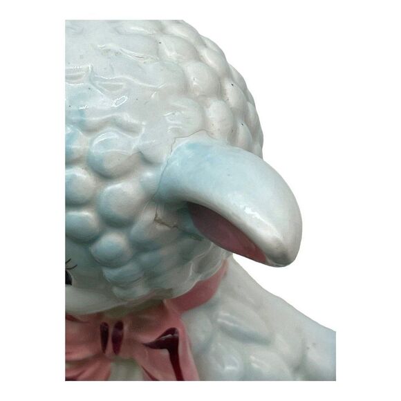 Repair Vintage Anthropomorphic Lamb Mom Baby Planter Figurine Japan Easter - Picture 4 of 13